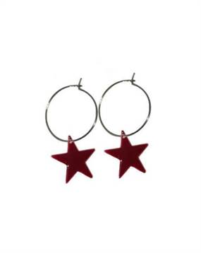 Køb bordeaux farvede stjerne øreringe online